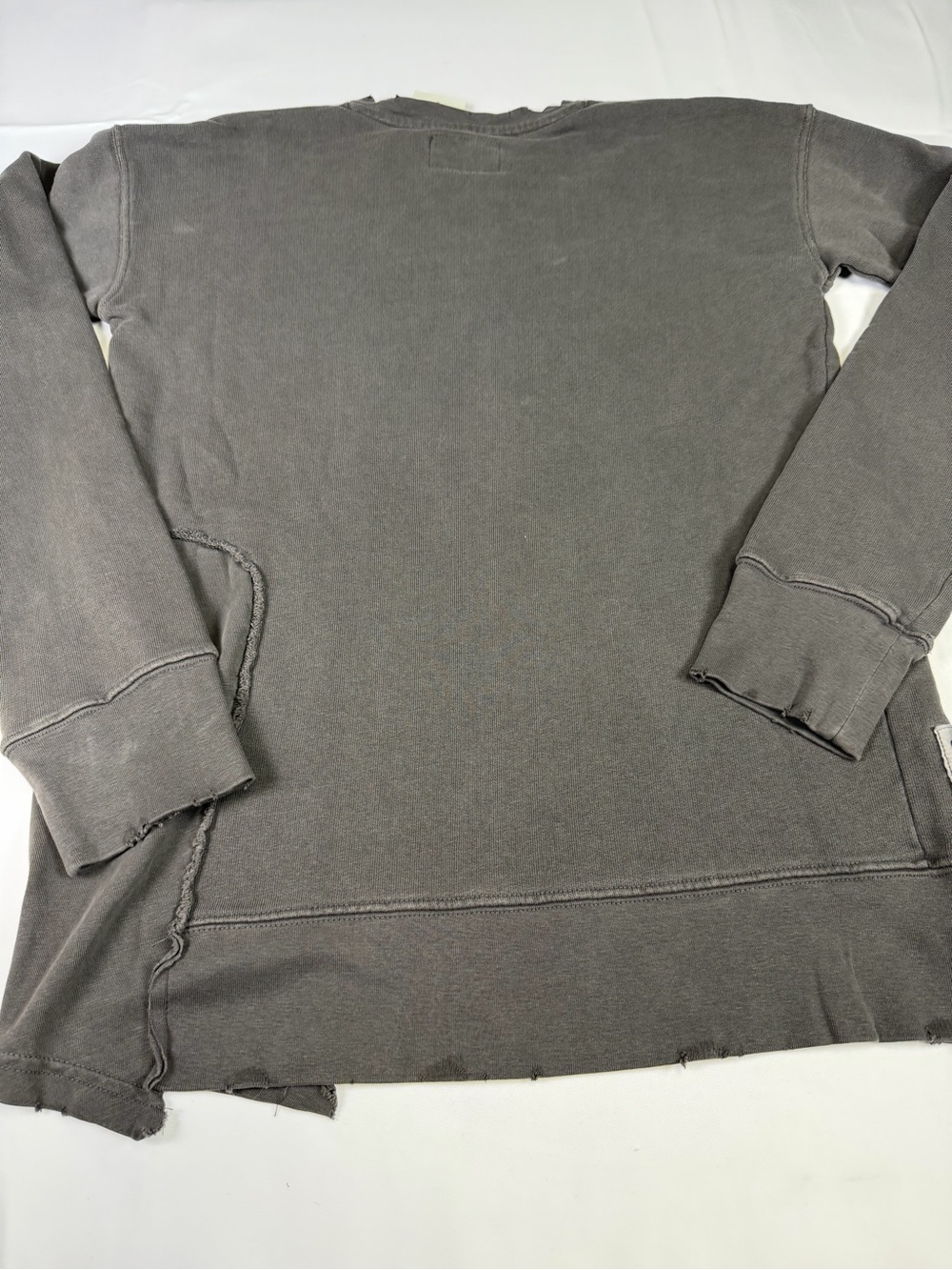 nununu Stone Washed Charcoal Distressed Crewneck Sweatshirt Tee  - 12-14 / NWT - Picture 11 of 16